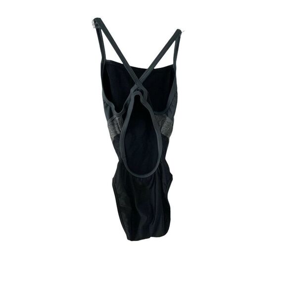 Speedo Pro LT Swimsuit One Piece Womens Size 6 Black & Gray Scoop Cross Back - Picture 2 of 5